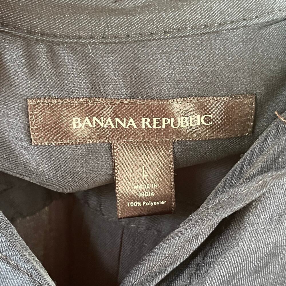 Banana Republic Women's Balloon Sleeve Safari Blouse Dark Navy Size L - Picture 5 of 6